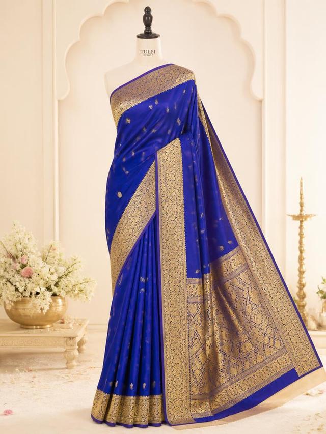 Royal Blue Banarasi Silk Saree