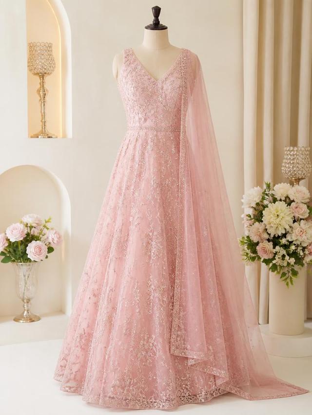 Blush Pink Designer Gown